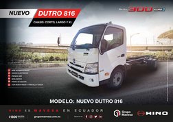 MODELO: NUEVO DUTRO 816
grupomavesa.com.ec
 
  
 
 
 
 
 
AIRE ACONDICIONADO
VIDROS ELÉCTRICOS 
FRENOS ABS 
NEBLINEROS 
FRENO