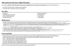 The standard ISO 228 - Pipe threads where pressure-tight joints are not made on the threads consists of the following parts: