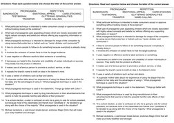 Directions: Read each question below and choose the letter of the correct answer.
1.
What particular technique is intended to