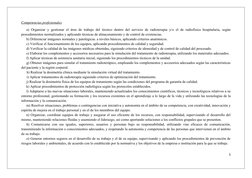 Competencias profesionales
a) Organizar y gestionar el área de trabajo del técnico dentro del servicio de radioterapia y/o el