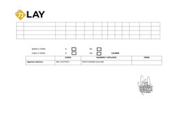 BARRA A TIERRA          
SI              
                NO
CABLE A TIERRA
SI             
NO
CALIBRE      
CARGO
NOMBRES Y