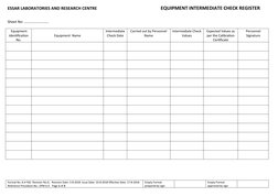 Machine Intermediate Check Form Equipment Intermediate Check Register | PDF