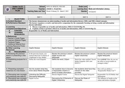 Media Literacy Lesson Plan for Grade 12 | PDF | Information | Learning