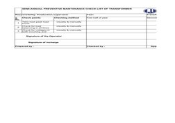 Checklist Transformator Daily Transformer Maintenance Checklist | PDF | Transformer ...