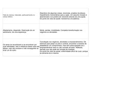 Falta de clareza, indecisão, particularmente no 
campo afetivo.
Abandono de algumas coisas, renúncias, projetos duvidosos. 
I