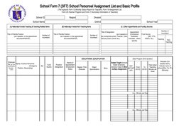School Form 7 Personnel Assignment Guide | PDF | Teachers | Government