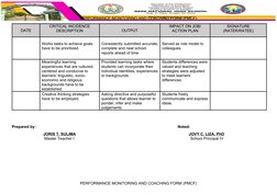 PMCF Template for Teacher Evaluation | PDF