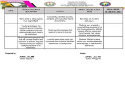 PMCF Template for Teacher Evaluation | PDF