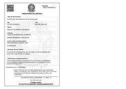 MACHADINHO D'OESTE, RO
MINISTÉRIO DA DEFESA
Certificado de Dispensa de Incorporação
INDETERMINADA
32.000.819909-9
058.065.482