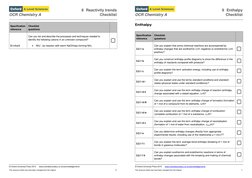 8 Reactivity trends 
Checklist 
 
OCR Chemistry A 
 
Specification 
reference 
Checklist  
questions 
 
3.1.4 a ii 
Can you l