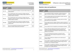 9 Enthalpy 
Checklist 
 
OCR Chemistry A 
 
Specification 
reference 
Checklist  
questions 
 
3.2.1 f iii 
Can you use avera