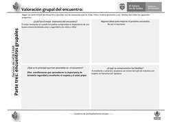 -------Cuaderno de acompañamiento Grupal-------- 
 
Valoración grupal del encuentro: 
Hagan un cierre al final del encuentro