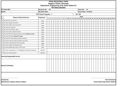 PRAN INDUSTIRAL PARK
Bagpara, Palash, Narsingdi
Department: Engineering, Unit: Power Station-01
PFI Daily Checklist
PFI Panel