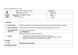 Annex 2B.1 to DepEd Order No. 42, s. 2016
DETAILED
LESSON
PLAN
School
Cantilan N National High School
Grade Level
8
Writer
Re
