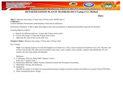 12- and 24-Hour Clock Lesson Plan | PDF | Time | Hour