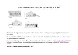 HOW TO DRAW ELEVATIONS FROM FLOOR PLANS
This elevation drawing tutorial will show you how to draw elevation plans required by