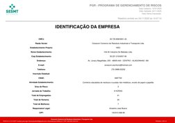 IDENTIFICAÇÃO DA EMPRESA
CNPJ:
20.725.808/0001-43
Razão Social:
Cevacom Comercio de Resíduos Industriais e Transporte Ltda.
E