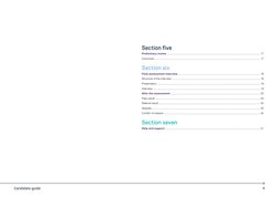 4
Candidate guide
Section five
Preliminary review............................................................................