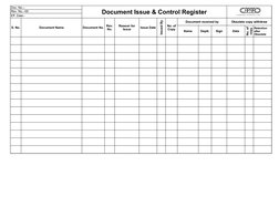 Document Issue & Control Register Template | PDF