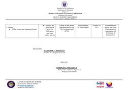 Republic of the Philippines
Department of Education
Region V
SCHOOLS DIVISION OF MASBATE PROVINCE
Milagros West District
LUAC
