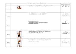 hacemos fuerza con la cabeza en sentido opuesto.
Total de tiempo: 10”
Hombros
Con los brazos estirados pegados al cuerpo, lev