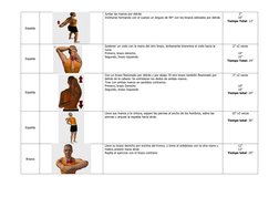 Espalda
Juntar las manos por detrás
Inclinarse formando con el cuerpo un ángulo de 90° con los brazos estirados por detrás
2’