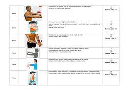 Brazos
Entrelazamos las manos, con las palmas de las manos hacia adelante
Estiramos los brazos hacia adelante.
2’’
10”
Tiempo
