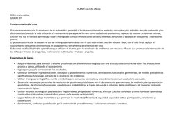 PLANIFICACION ANUAL 
ÁREA: matemática.
GRADO: 5º
Fundamentación del área.
Durante este año escolar la enseñanza de la matemát