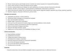 
Efectuar cálculos exactos y aproximados, escritos o mentales con números naturales  en la resolución de problemas.

Sumar
