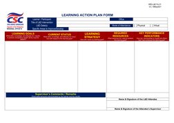 Learning Action Plan Template | PDF | Learning | Goal
