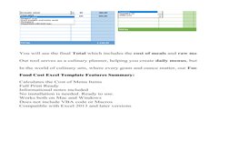 Food Cost Calculator Template Excel | PDF | Menu | Drink