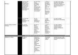 Meetings
POLICIES AND PLANS FOR CHILDREN (30%)
Database on children
Less than 50% 
of the issues 
identified in the 
profilin