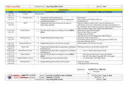 Kindergarten Daily Lesson Plan Week 3 | PDF | Teachers | Lesson Plan