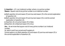 Assertion-Reasoning Questions for Maths | PDF | Mathematics | Number Theory