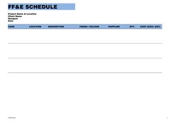 FF&E Schedule Template Overview | PDF | Architectural Design | Architecture
