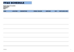 FF&E Schedule Template Overview | PDF | Architectural Design | Architecture