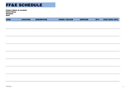 FF&E Schedule Template Overview | PDF | Architectural Design | Architecture