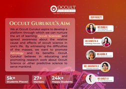 india’s best* occult learning institute
We at Occult Gurukul aspire to develop a 
platform through which we can nurture 
the