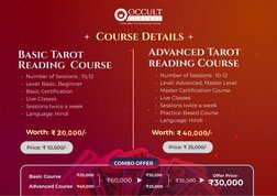 india’s best* occult learning institute
Basic Tarot 
Reading  Course
Course Details
Advanced Tarot 
reading Course
_ Number o