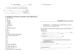 B. Sentir solamente________________por el 
____________________.
3. Escriba a continuación el versículo aprendido.
P_________