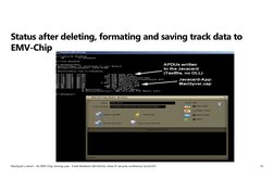 Status after deleting, formating and saving track data to
EMV-Chip
MacGyver's return - An EMV Chip cloning case - Frank Bolde