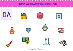 DA
RODEA LOS DIBUJOS QUE EMPIECEN POR: 
logopediacreativa.com
