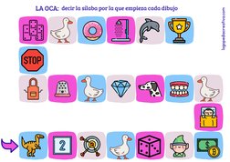 logopediacreativa.com
decir la sílaba por la que empieza cada dibujo 
LA OCA: 
