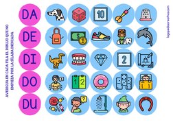 AVERIGUA EN CADA FILA EL DIBUJO QUE NO
EMPIEZA POR LA SÍLABA INDICADA
DA
DE
DI
DO
DU
logopediacreativa.com

