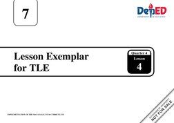 IMPLEMENTATION OF THE MATATAG K TO 10 CURRICULUM 
Lesson Exemplar 
for TLE 
 
Lesson 
4