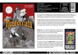 NOSFERRATA
Guion y dibujo: Javi Alfonso
Color: Majo Giménez
80 páginas, color, cartoné, 17x24 cms.
ISBN: 978-84-18589-34-8
PV