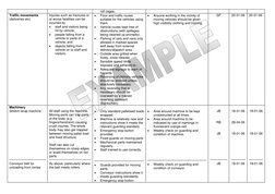 roll cages. 
Traffic movements 
(deliveries etc) 
Injuries such as fractures or 
at worse fatalities can be 
incurred by  
•