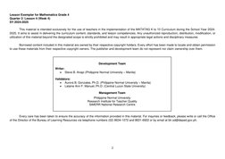 Q2 - LE - Mathematics 4 - Lesson 4 - Week 4 | PDF | Learning ...