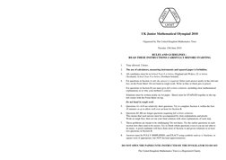 UK Junior Mathematical Olympiad 2010 Guide | PDF | Triangle | Area
