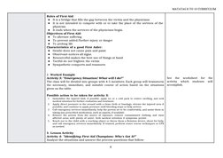 Grade 7 First Aid Lesson Plan | PDF | First Aid | Diseases And Disorders